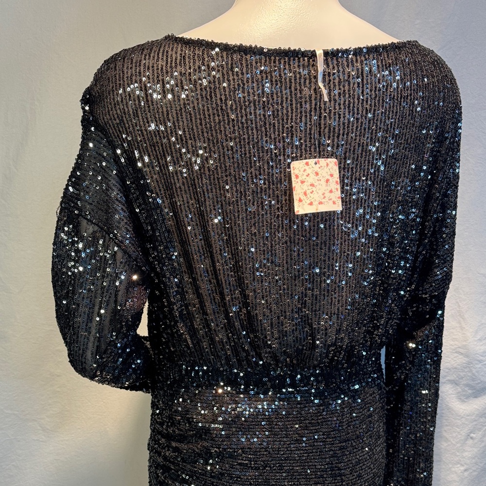 Free People Shimmering Black Sequin Dress - Picture 16 of 16